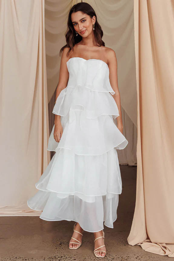 Sunlit Ruffle Cascade Dress