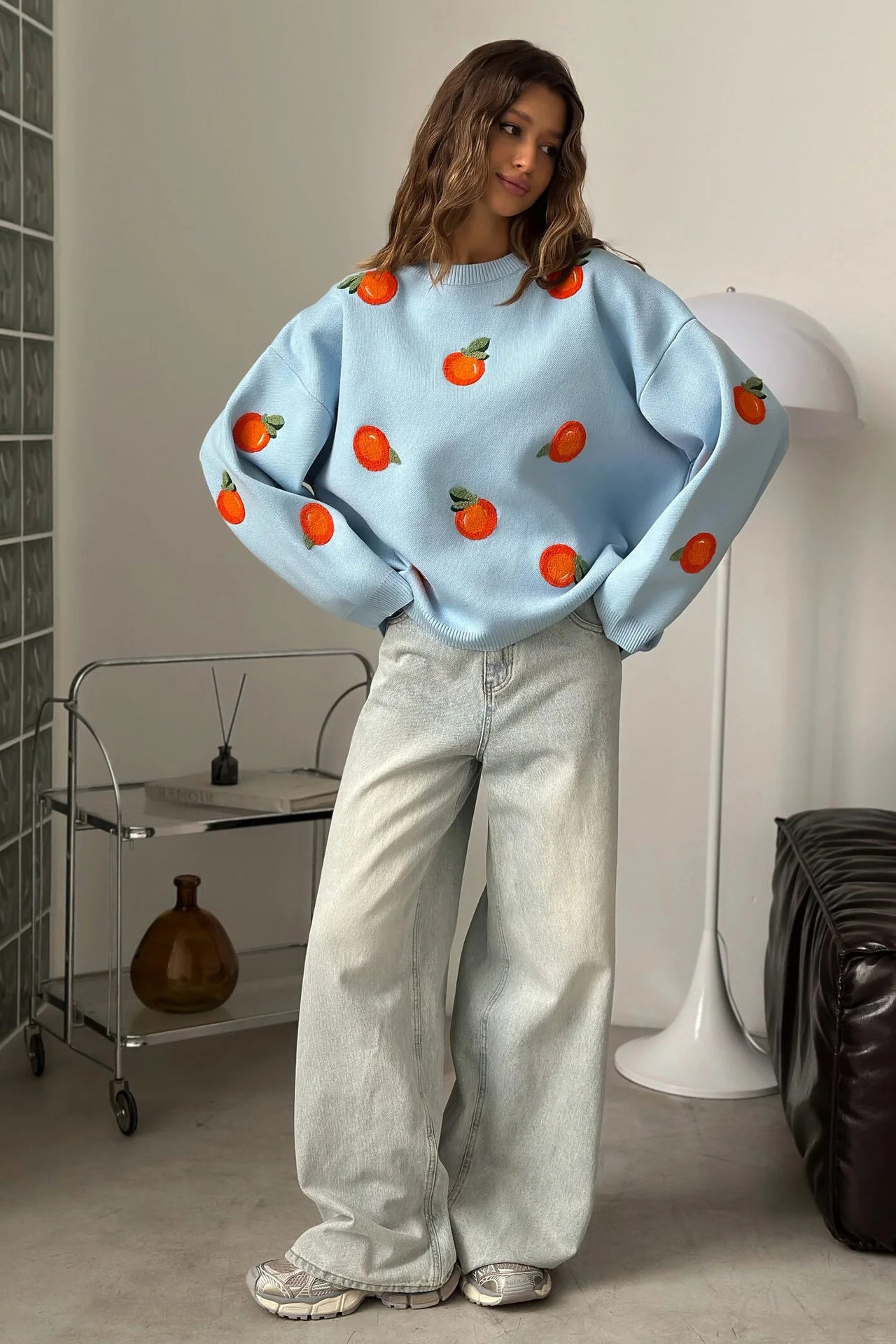 Abito lungo svasato con pizzo ricamato Joa