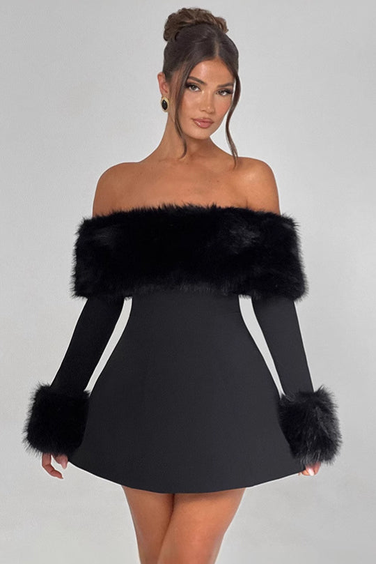 skimpy mini dress One-shoulder Slim Sexy Mini Dress