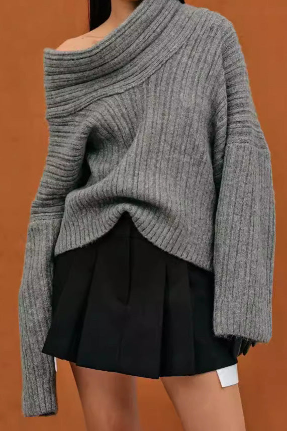 Lazy Style Solid Faarf Irregulär Strécken Top