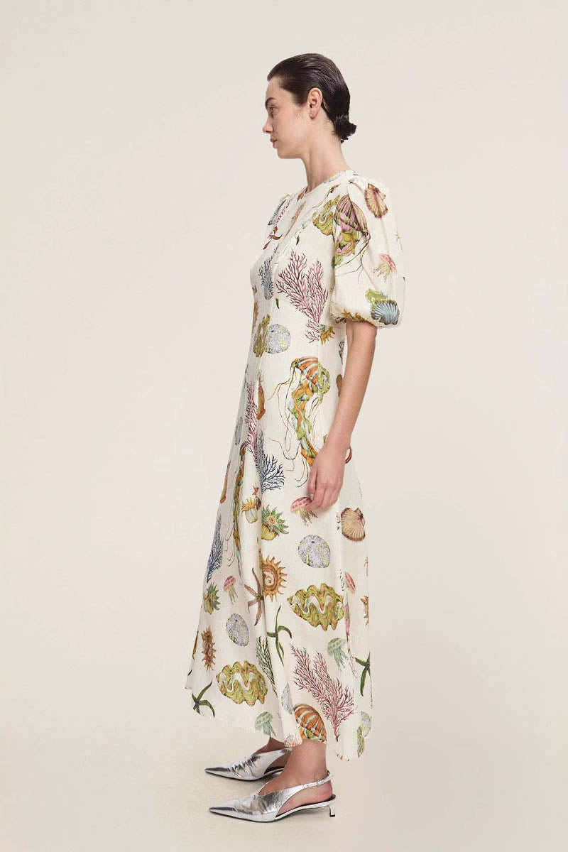 Fine Satin Blummendrock Batwing Sleeve Hosen Set - Orange