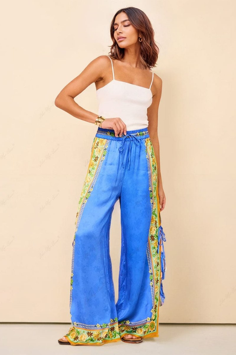 Ensemble de pantalons en carreaux de mosaïque ornés