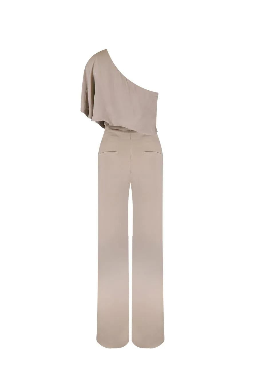 Minimalist One - Shoulder Wide - Leg Jumpsuit