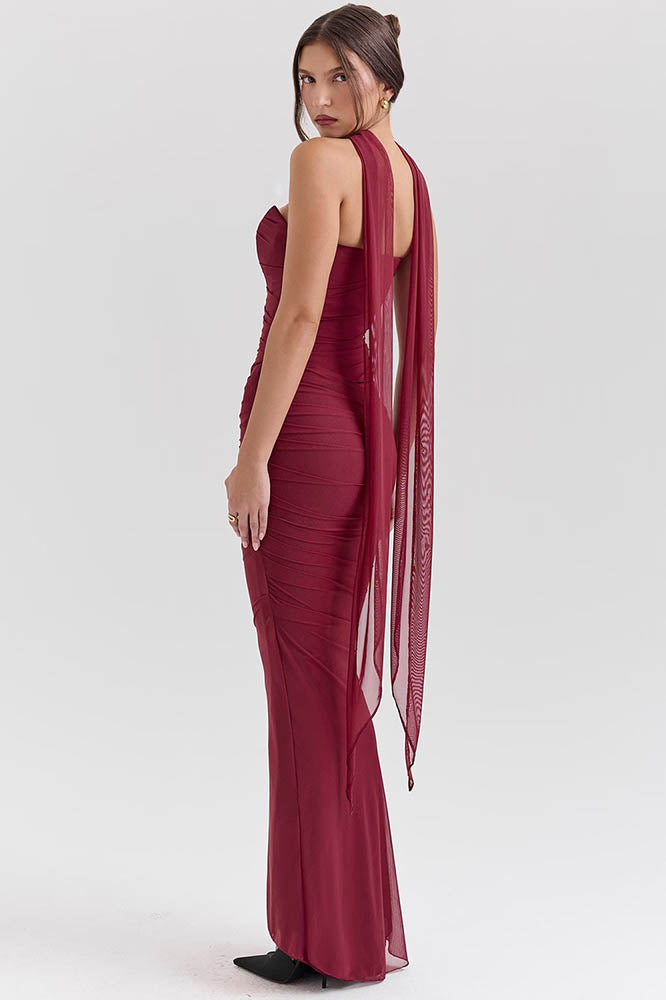 Flowy Tie Strapless Slimming Skirt Set