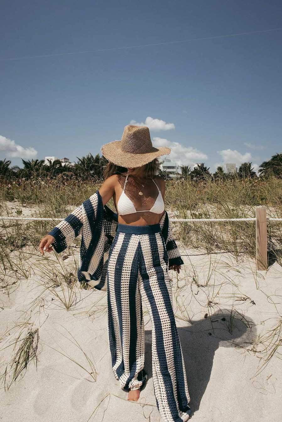 Hålrandig skjortastickad set