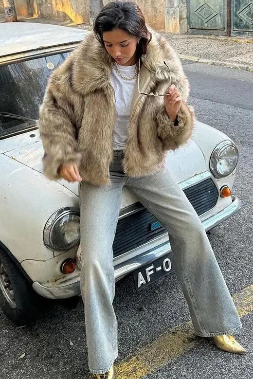 Stylische Kunstlederjacke