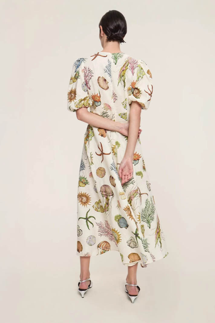 Fine Satin Blummendrock Batwing Sleeve Hosen Set - Orange