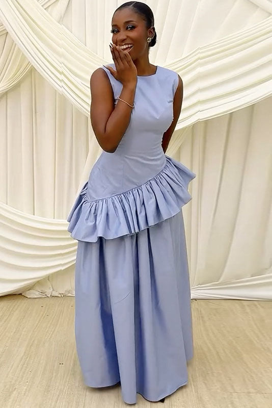 Vestito lungo fluente con stampa divertente di aragosta