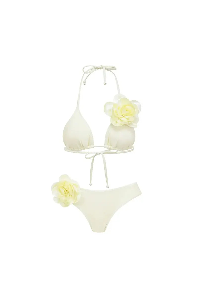 Halter 3D Floral Sexy Bikini Set