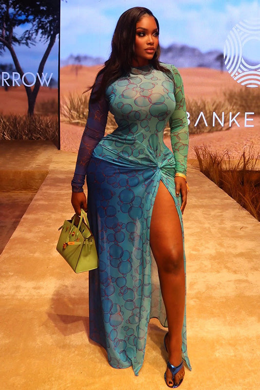 Gotické královny průsvitné zavěšené maxi šaty