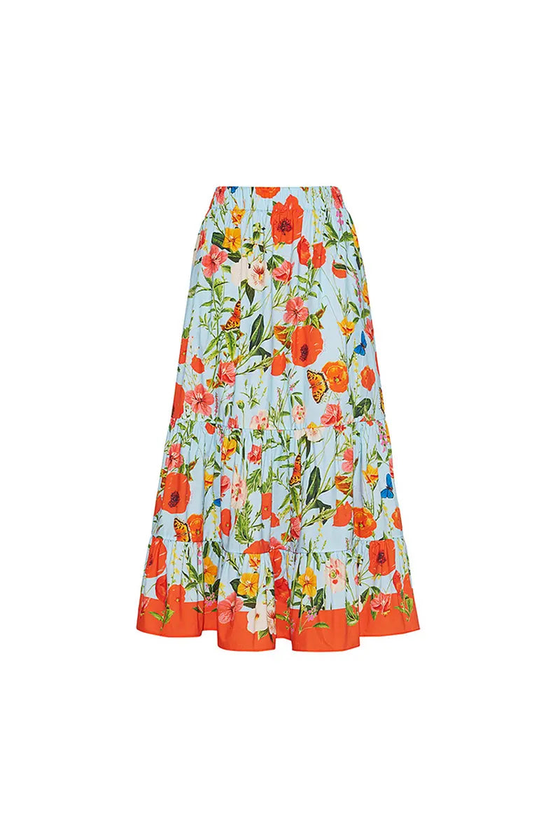 Floral Puff Sleeve High-Waist Bikini Set