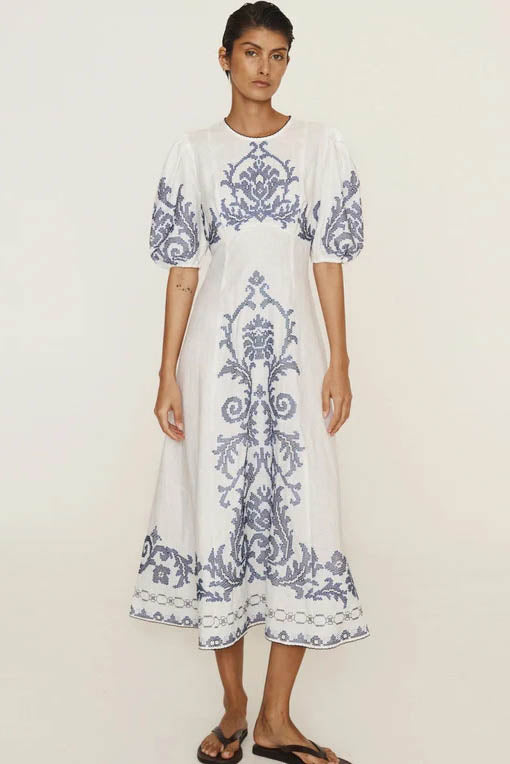 Fine Satin Blummendrock Batwing Sleeve Hosen Set - Orange