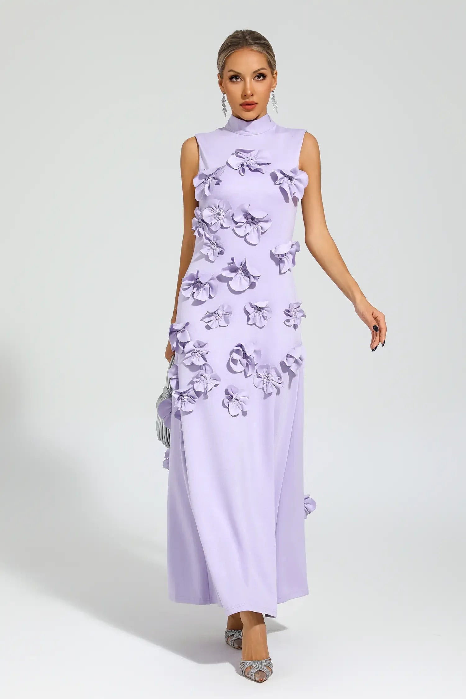 Ethel Flower Embellished Sleeveless Maxi Dress