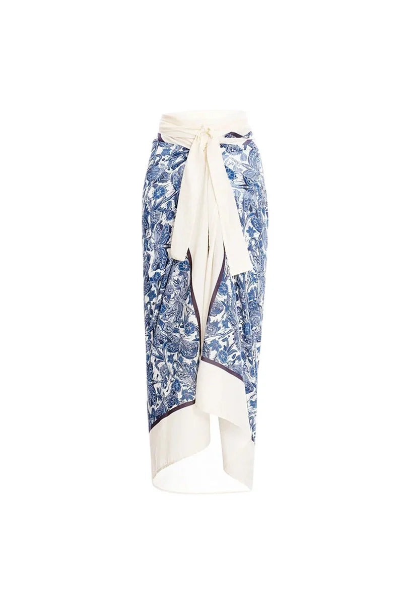 Blue Dragonfly Print Ruffle Bikini Set