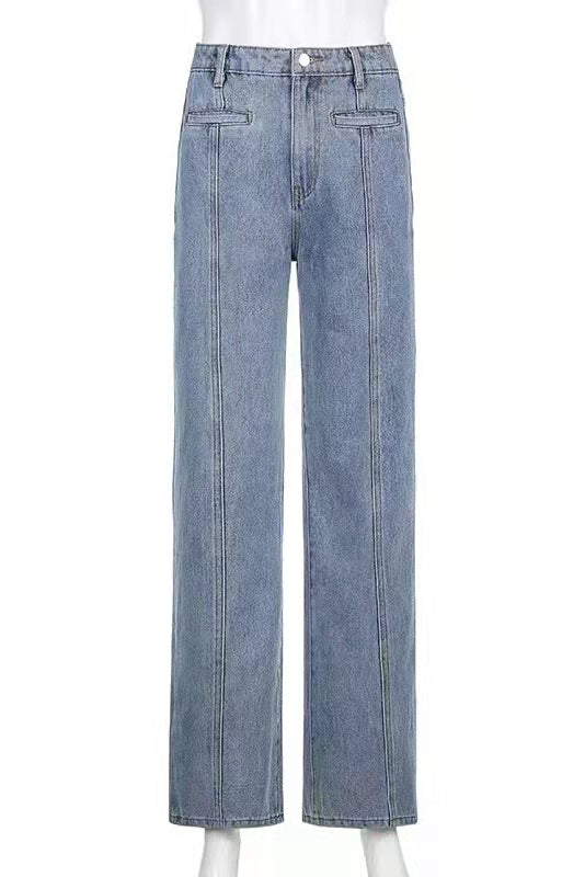 Denim Cargo med høy midje