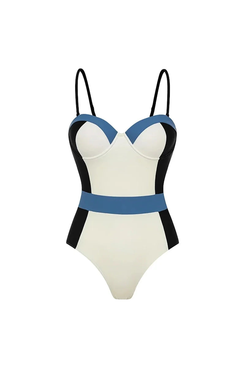 Colorblock Structured One Piece Swimsuit