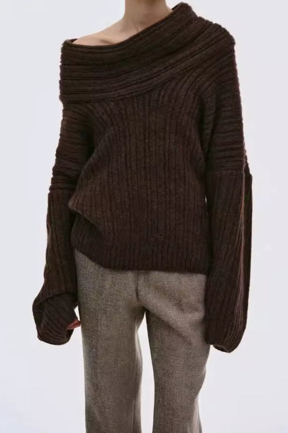 Lazy Style Solid Faarf Irregulär Strécken Top