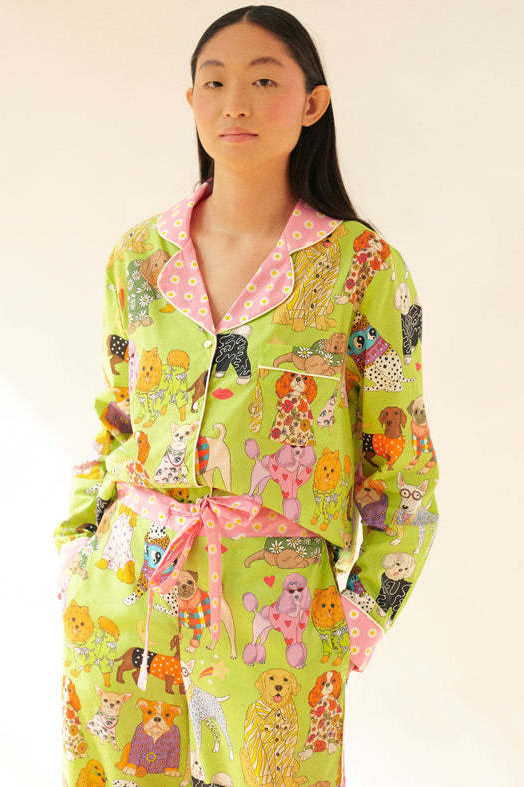 Künstlerische Illustrations-Pyjama-Set