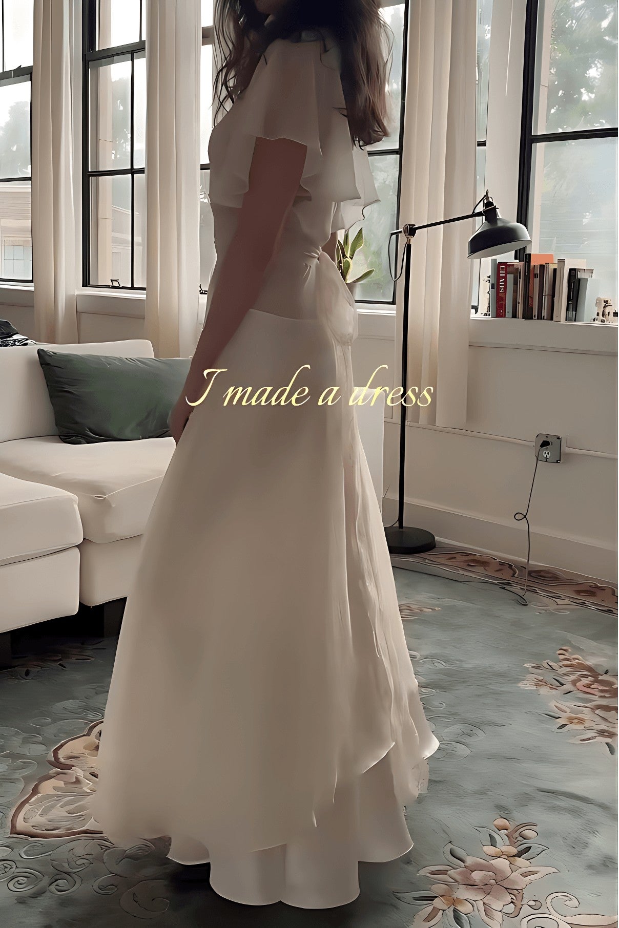 Ethereal Sheer Flutter Sleeve Maxi Dress