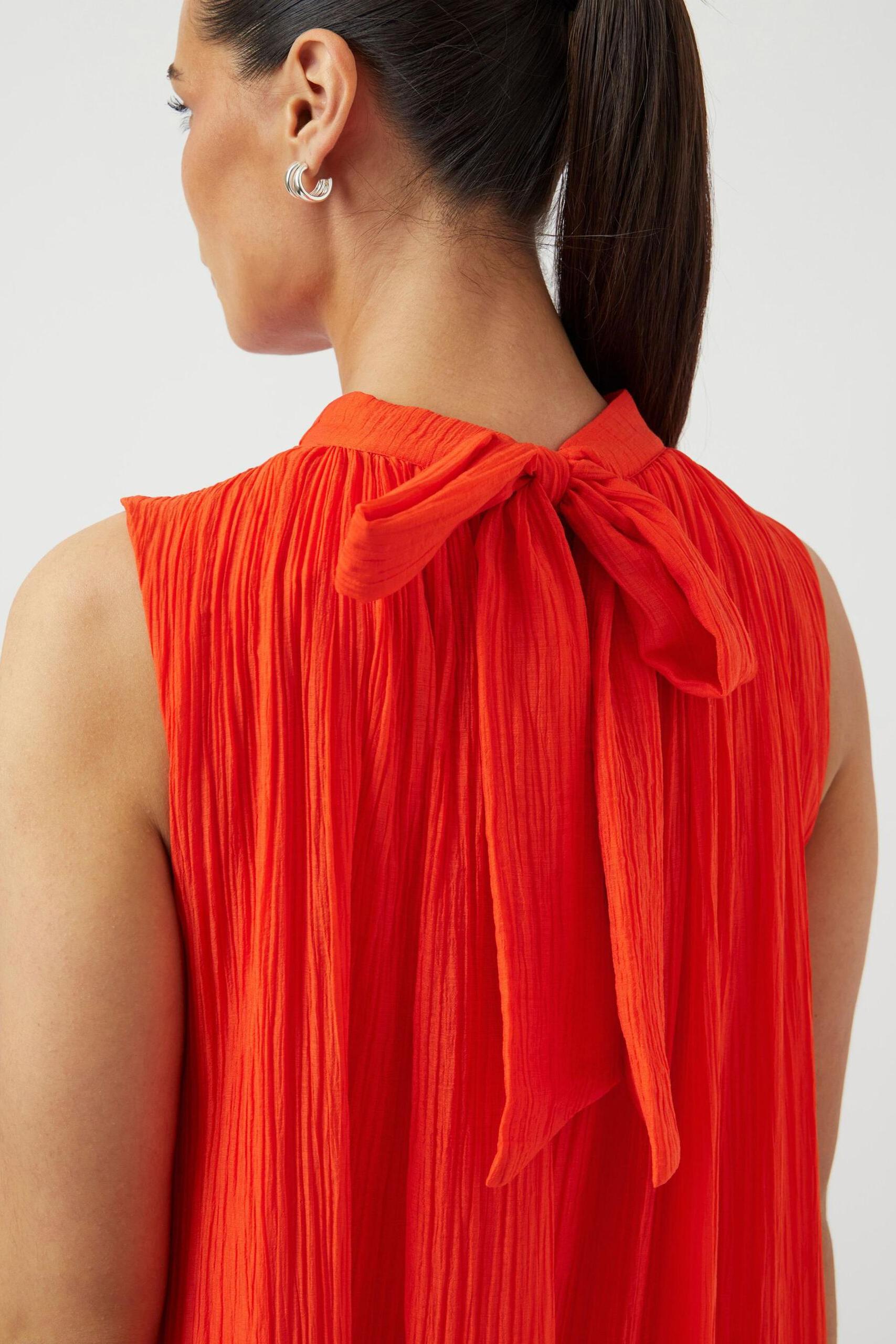 Cherrytomato Bow Embroidered Hem Midi Dress