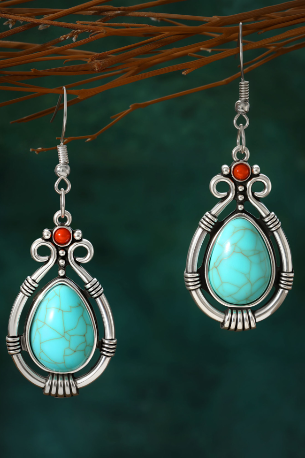 Boucles d'oreilles vintage turquoise style western pour femmes
