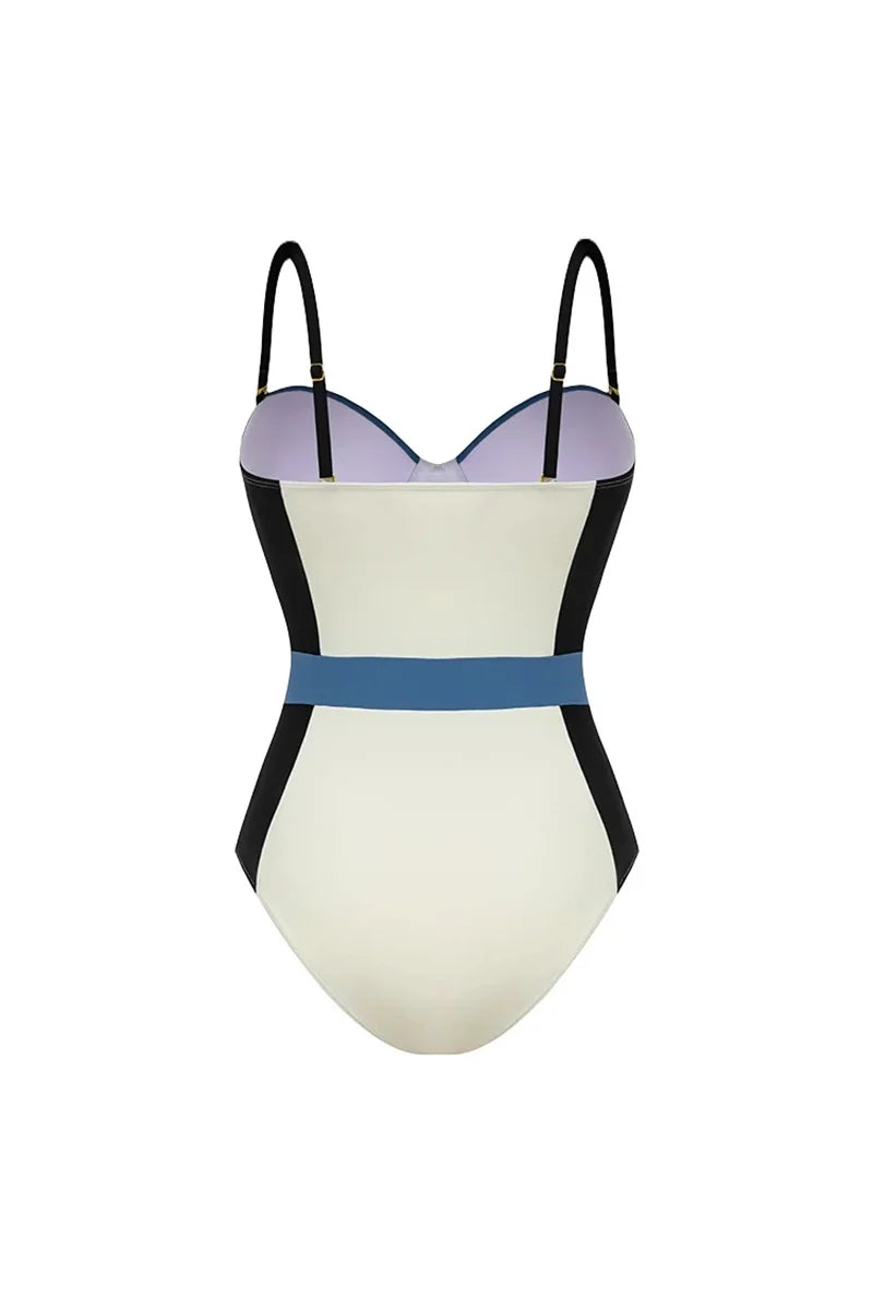 Colorblock Structured One Piece Swimsuit