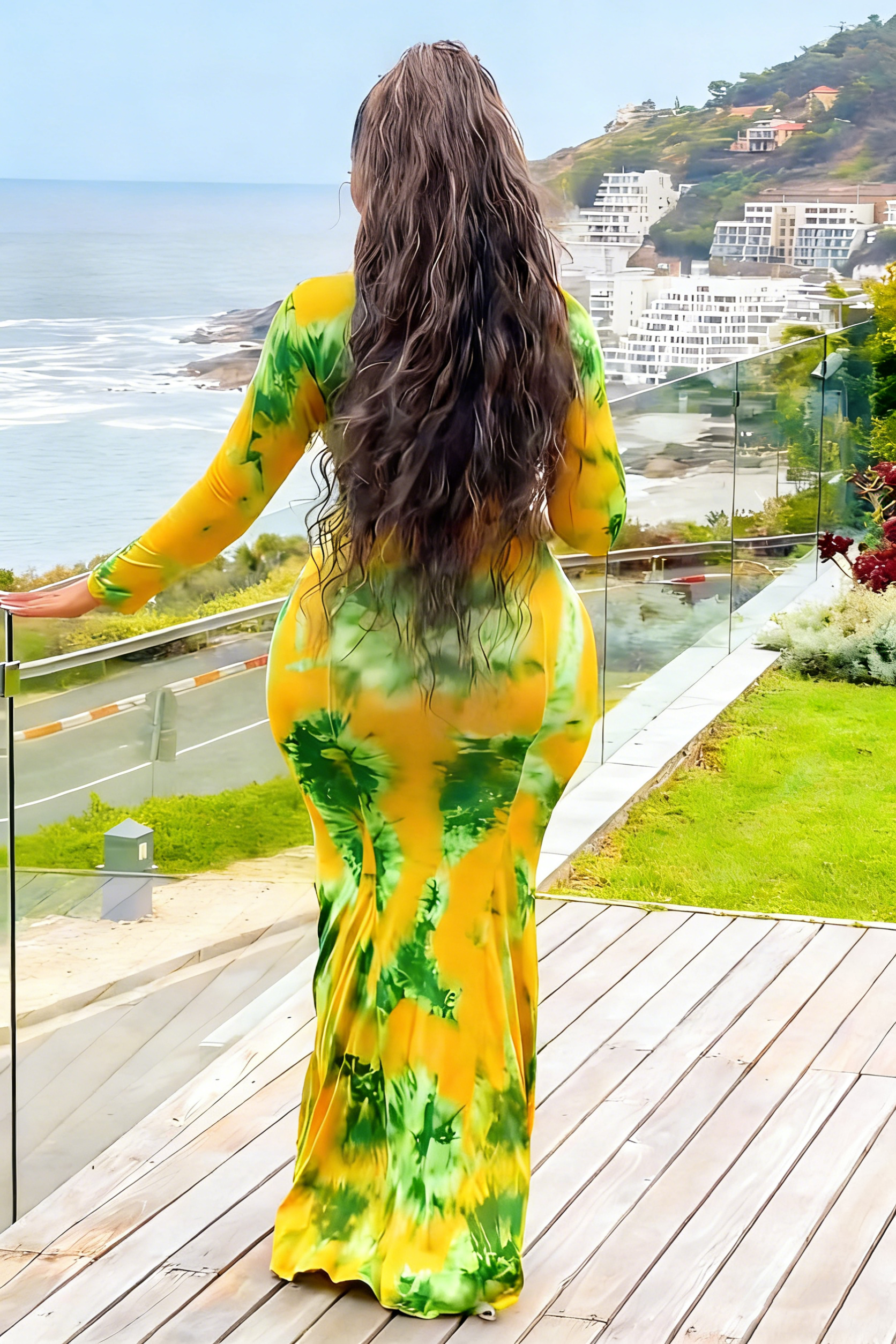 Conjunto de calças florais com mangas balonê Félice