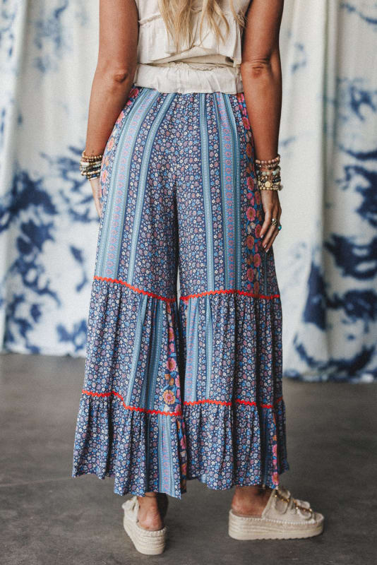 Aixika Printed Wide Leg Pants