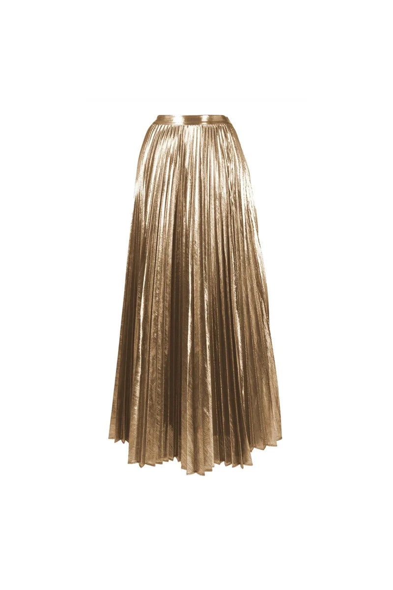 Cutout Gold Patchwork One-Piece Skirt Set