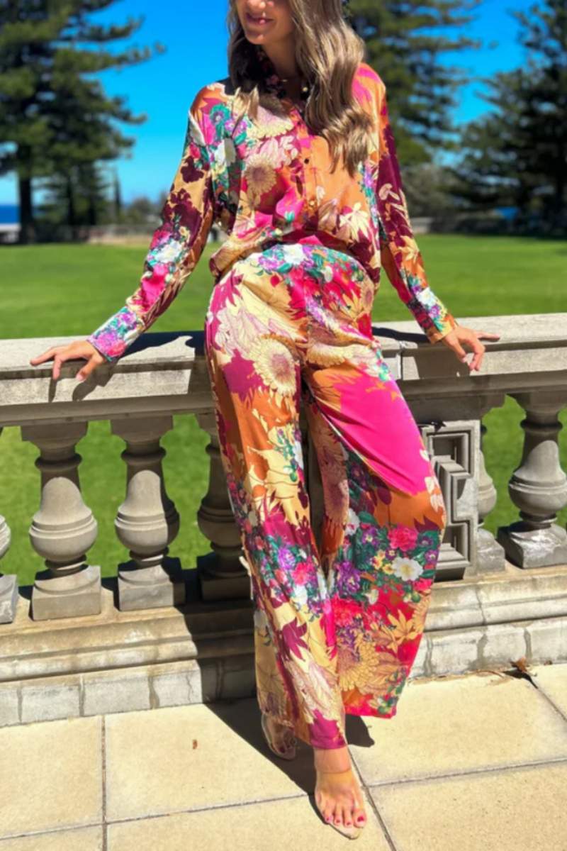 花柄ソフトサテンボタンセット