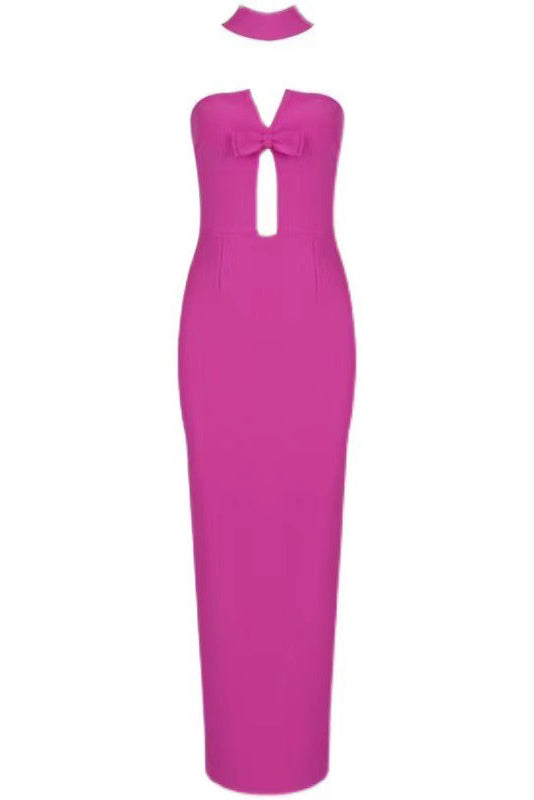 Abito lungo Holly - Rosso rosa