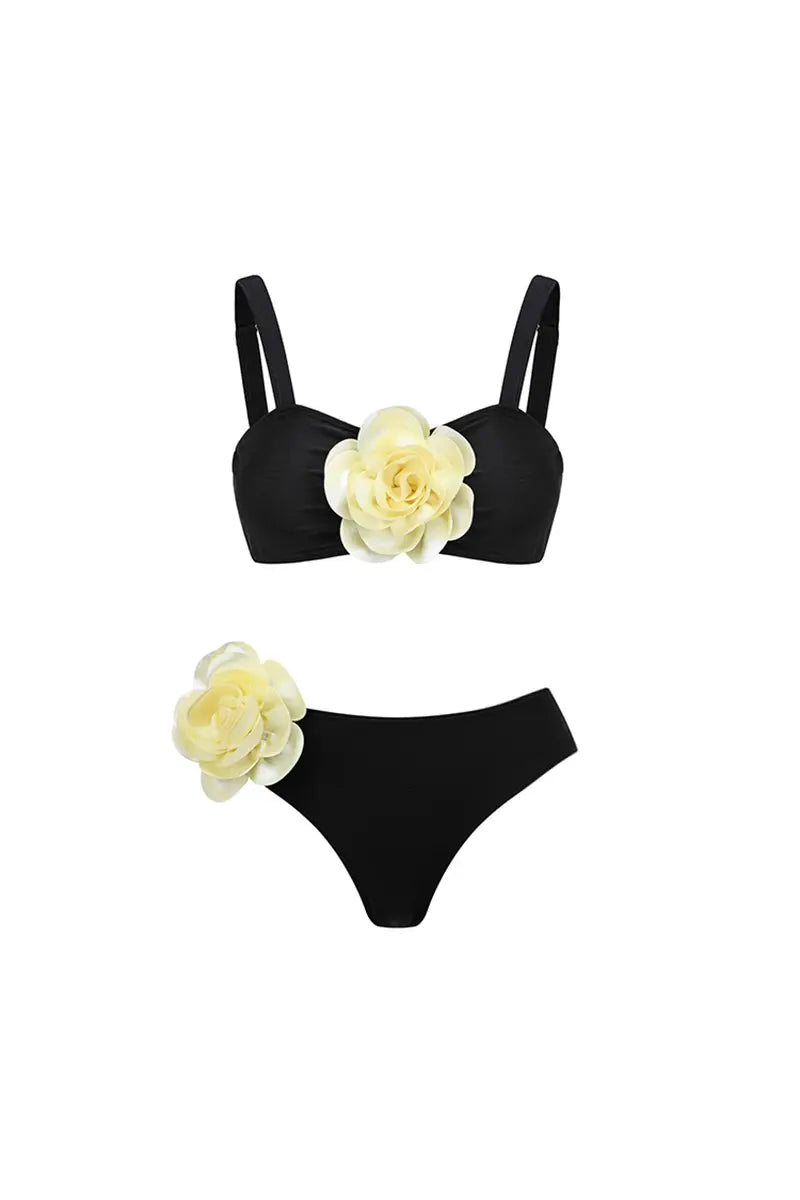 Halter 3D Floral Sexy Bikini Set