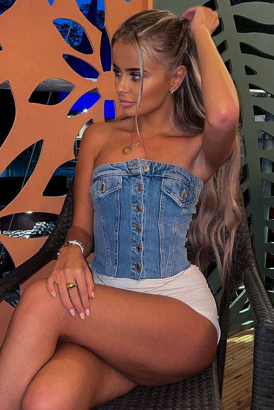Persoonlijke Trendy Korte Denim Pak
