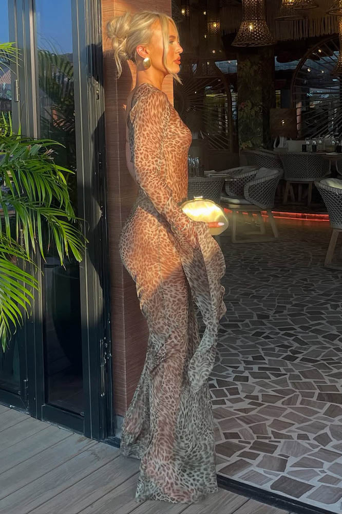 Joa Broderad Spets Trimmad Flare Maxiklänning