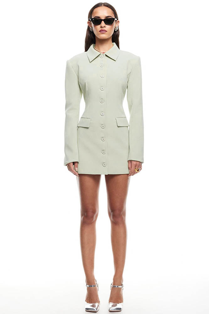 French Style Long Sleeve Blazer Mini Dress