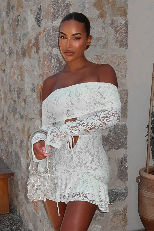 Pam bedrukte strapless split maxi-jurk