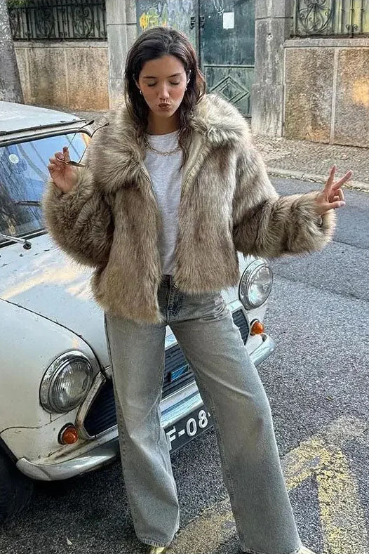 Stylische Kunstlederjacke