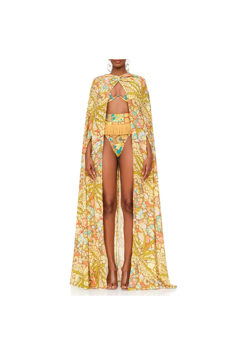 Boho Tassel Tribal Print Bikini Set