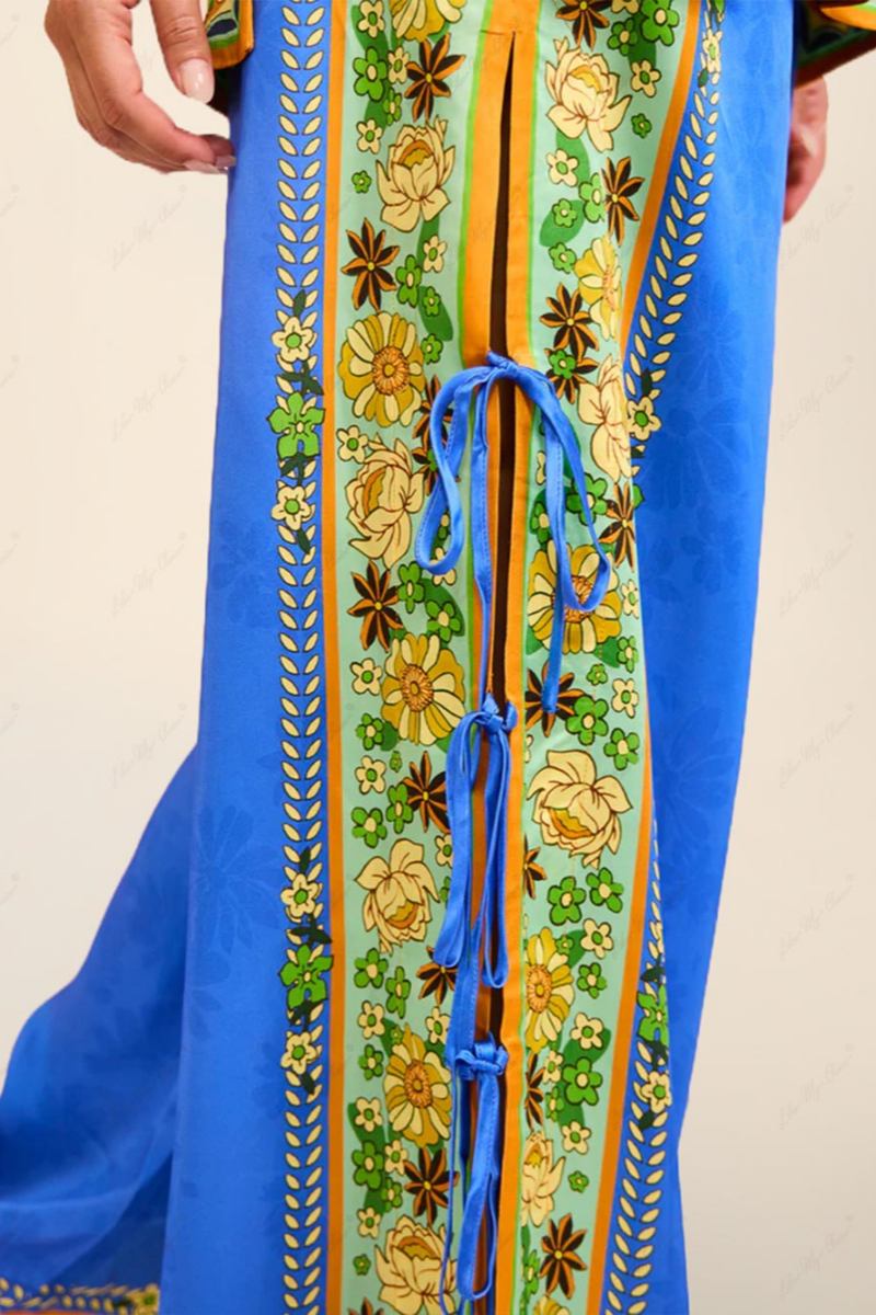 Ensemble de pantalons en carreaux de mosaïque ornés