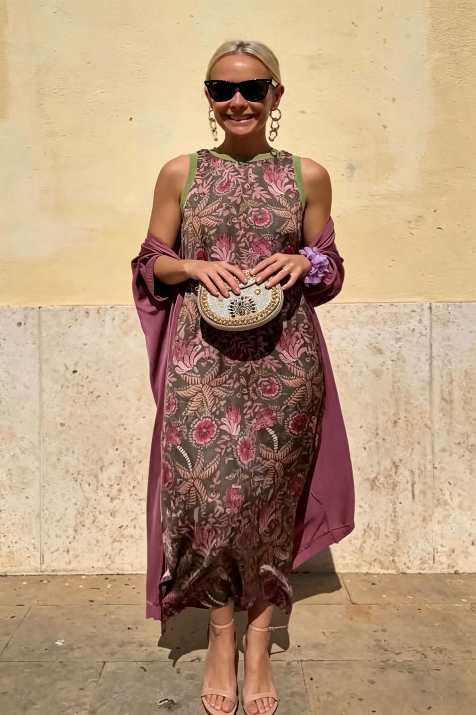 Vestido midi asimétrico de jacquard