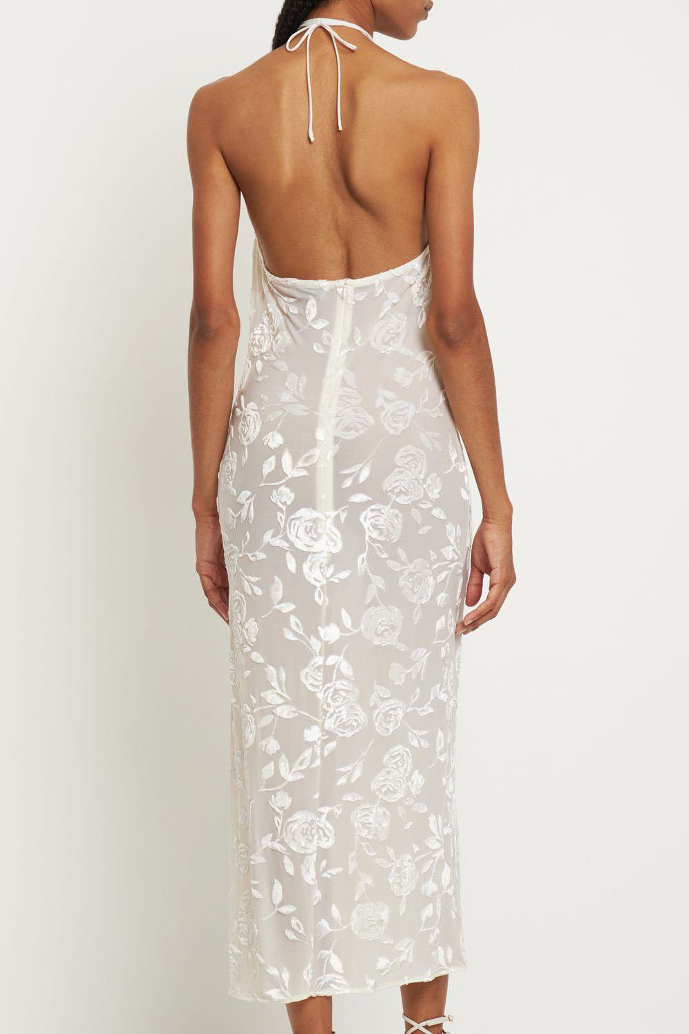 “White Rose Dream” Neck Hanging Dress