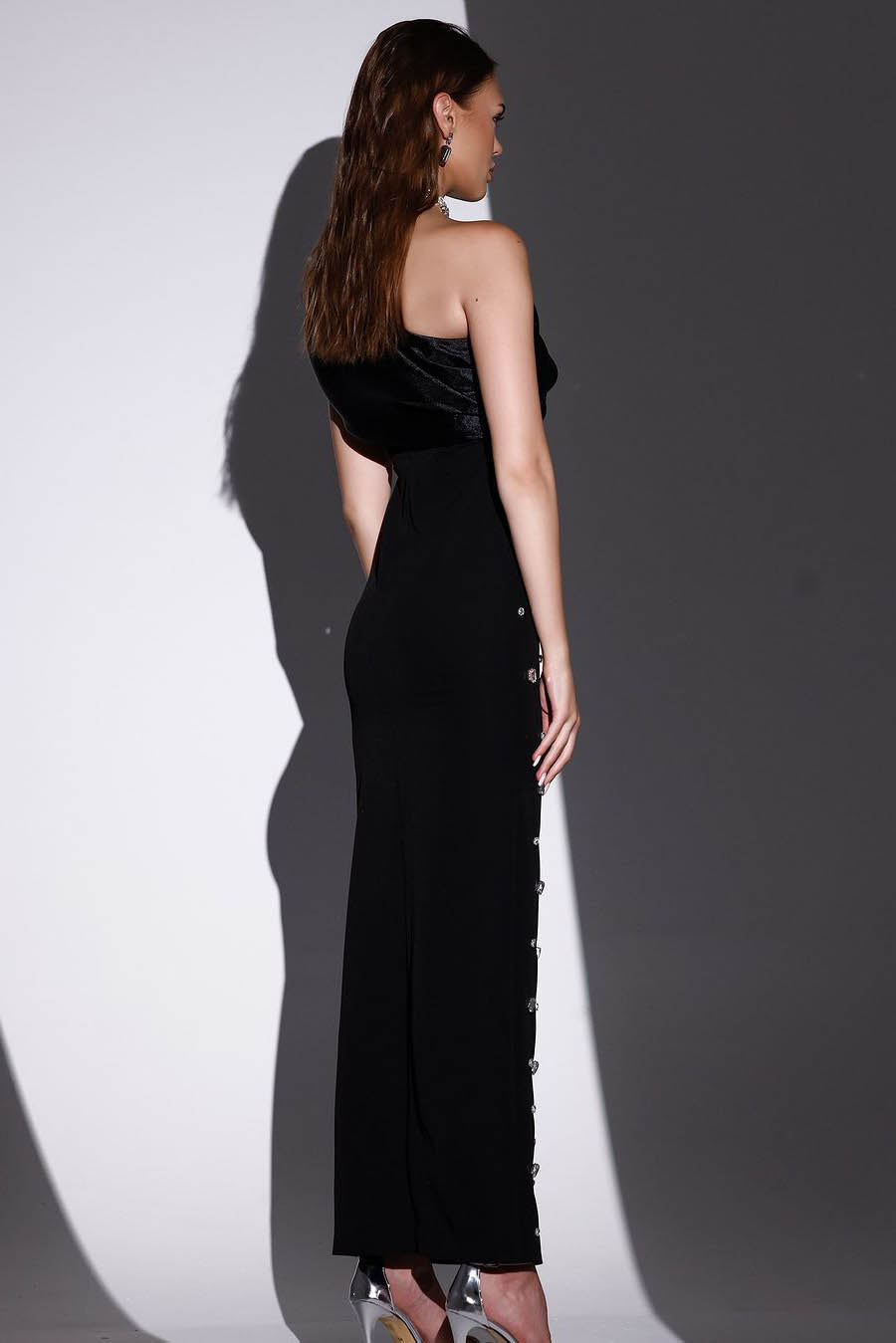 Robe longue à col en U et imprimé floral Alison