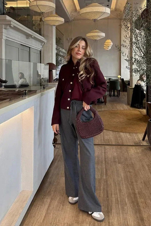 Robe longue évasée à bordures en dentelle brodée Joa