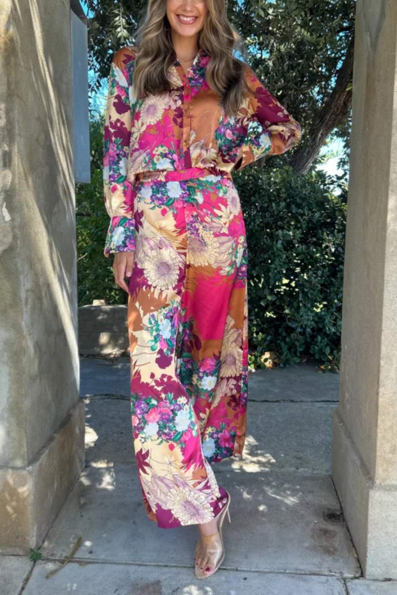 花柄ソフトサテンボタンセット