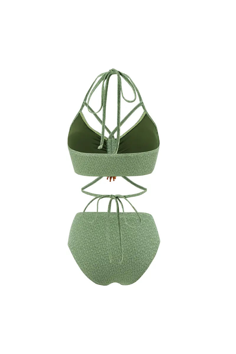 Boho Sage Green Bikini Set for Women