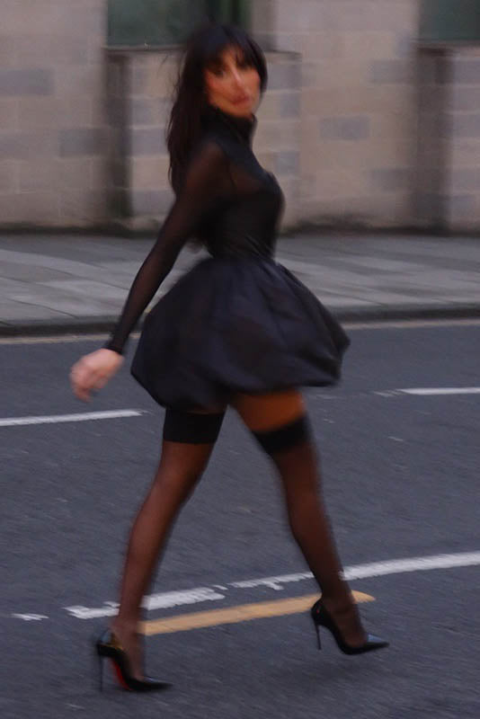 Winter Elegant Mesh Sheer Slim Fit Puff Mini Dress