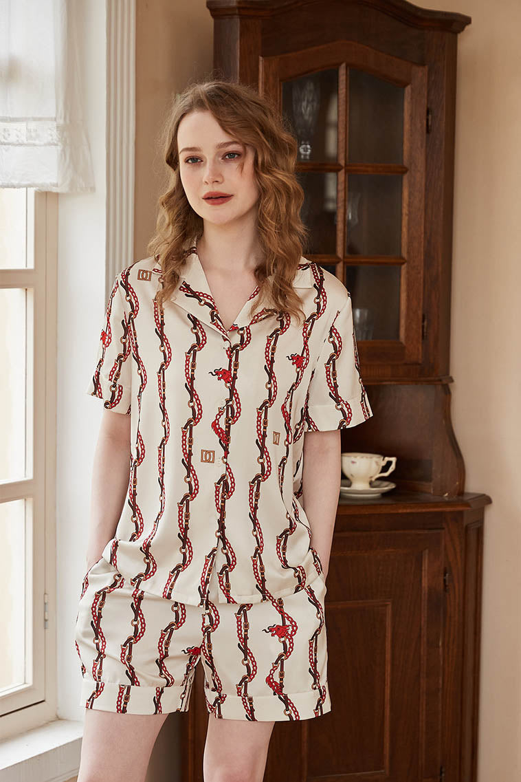 Ensemble de vêtements de détente à manches courtes et imprimé tête de dragon