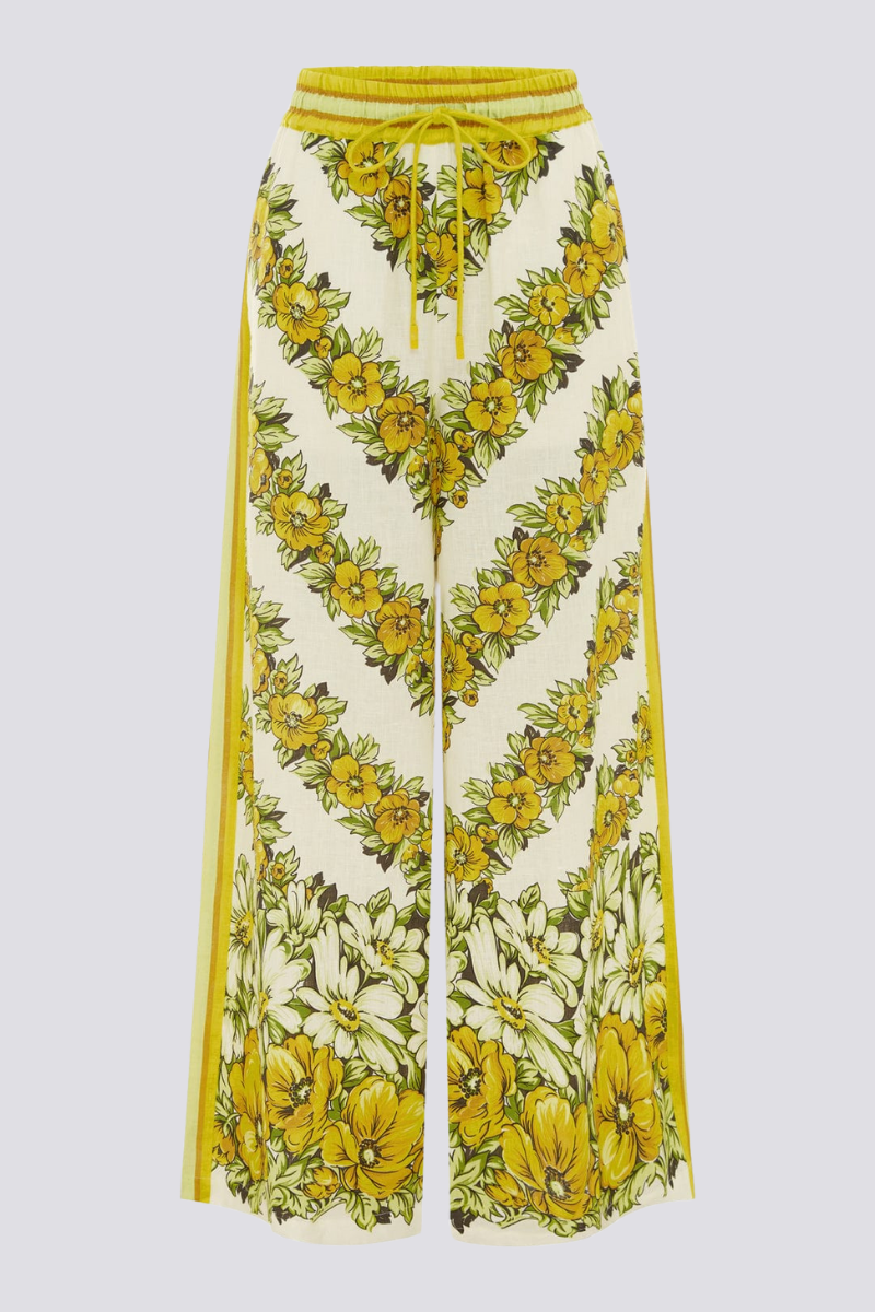 Ensemble pantalon fleuri à manches mi-longues Anastasie