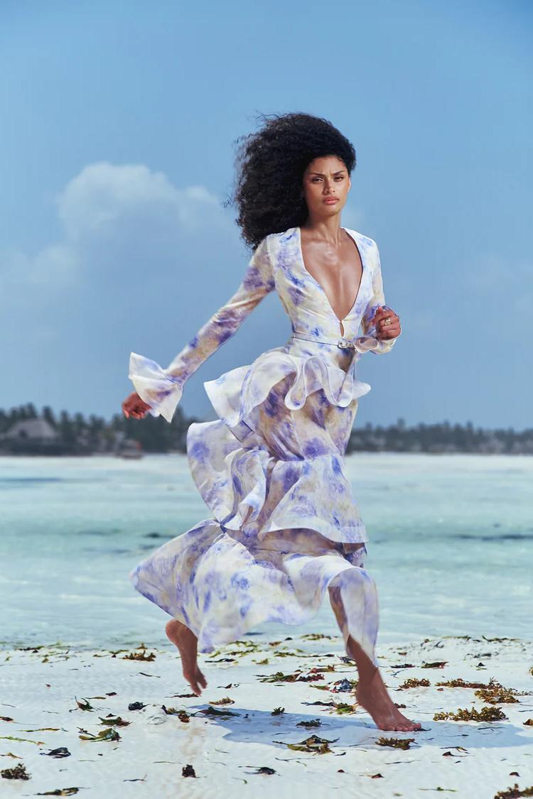 Floral Tiered Ruffle Midi Dress