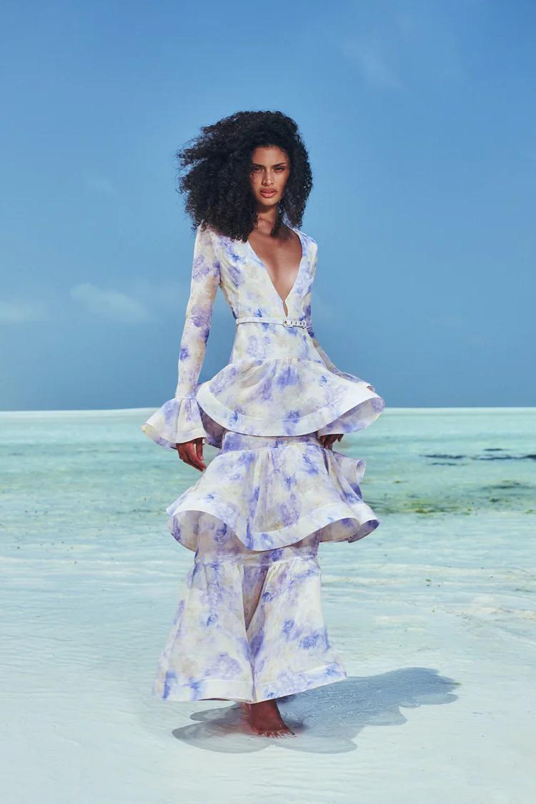 Floral Tiered Ruffle Midi Dress